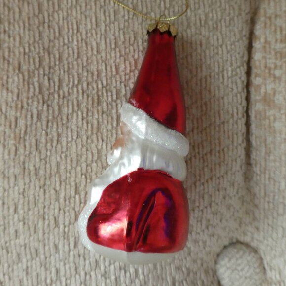 Vintage Glass Santa Christmas Ornament - Picture 2 of 7